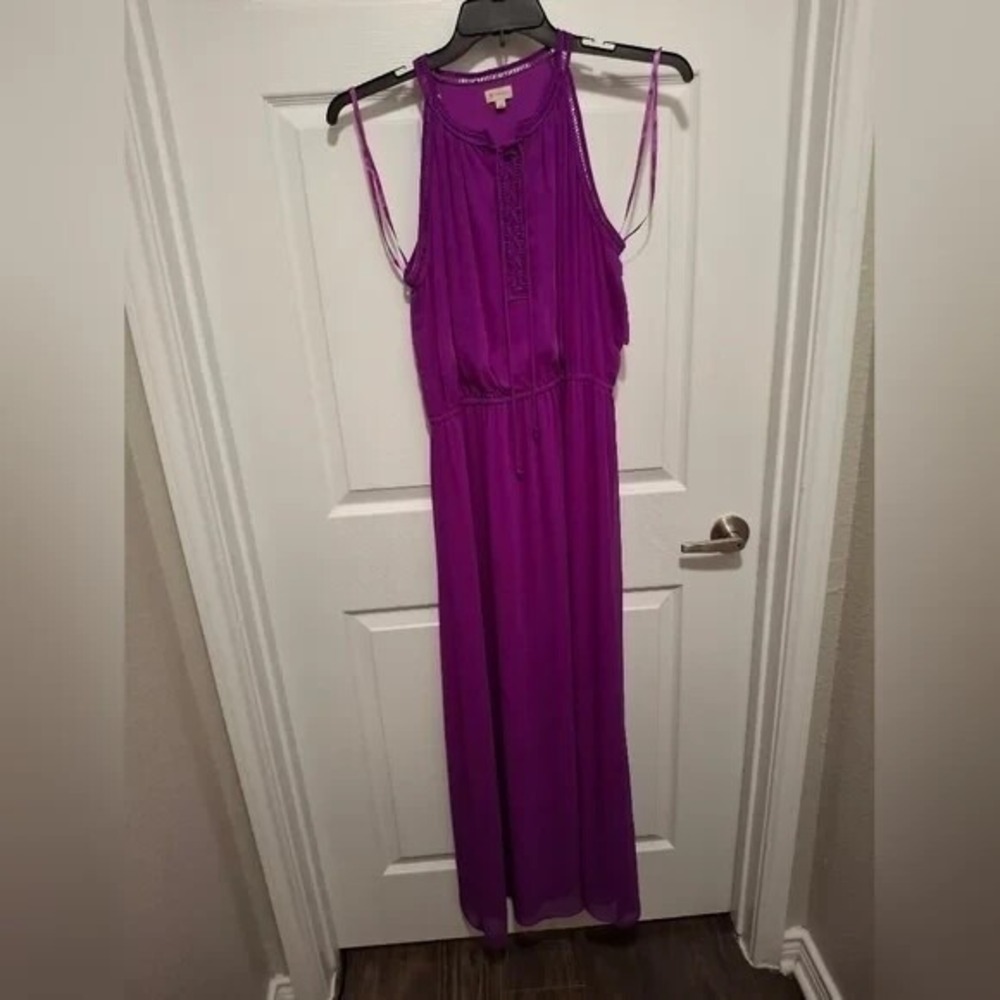 Cremieux Small Purple Sleeveless Lined Elegant Classic‎ Maxi Dress